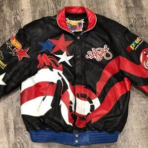 Jeff Hamilton Kyle Petty Charity Ride Leather Jacket SZ XL